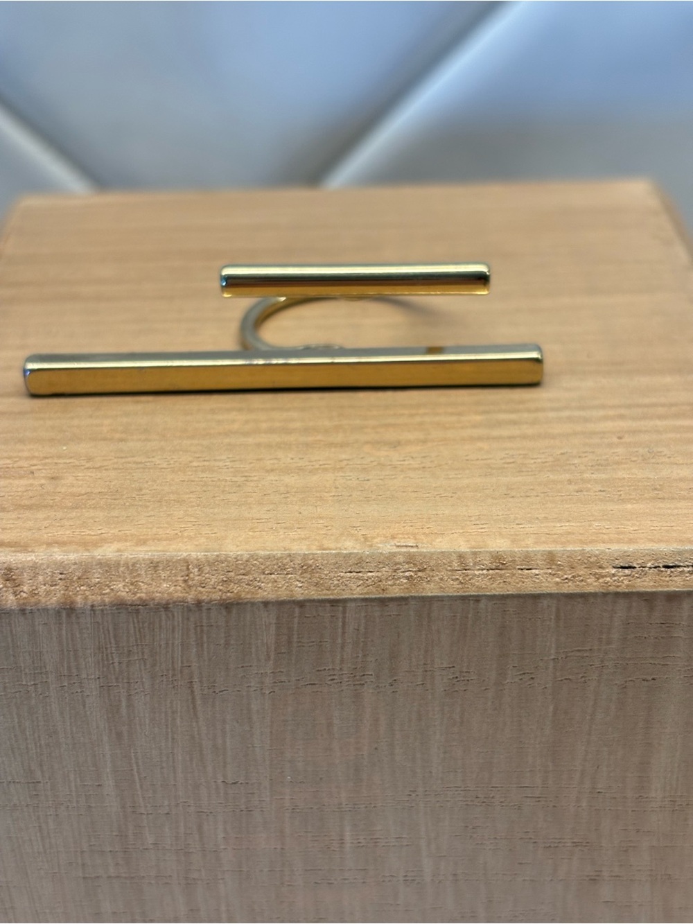 Gold Minimalist Horizontal Double Bar Ring